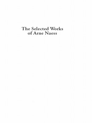 cover image of The Selected Works of Arne Naess